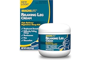 MagniLife Relaxing Leg Cream, Restless Legs, Deep Penetrating Topical for Pain, Naturally Soothe Cramping, Discomfort, and Tossing with Lavender and Magnesium - 4oz