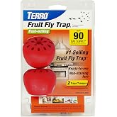 TERRO T2502 Ready-to-Use Indoor Fruit Fly Trap with Built in Window - 2 Traps + 90 day Lure Supply