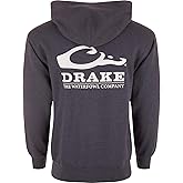 Drake Waterfowl mens Logo Hoodie – Midweight Cotton-poly Fleece Pullover With Jersey-lined Hood