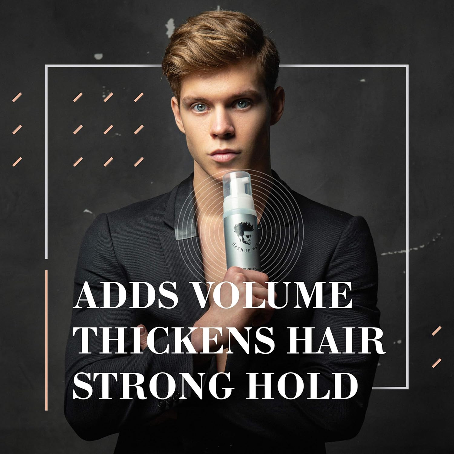Sculpting Foam For Men (7oz) by Avenue Man Hair Products - Strong Hold Volumizing Mousse with Certified Organic Extracts - Paraben-Free Hair Styling Foam Mousse - Made in the USA : Beauty
