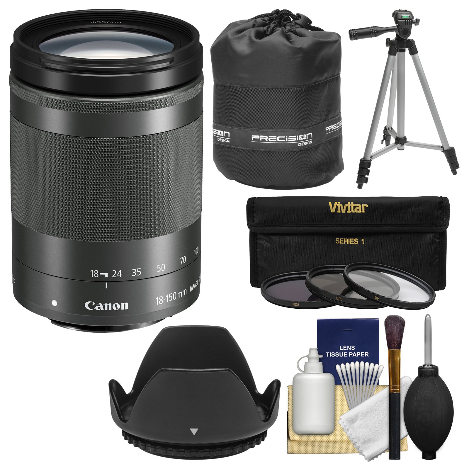 Canon Ef M 18 150mm F 3 5 6 3 Is Stm Zoom Lens Graphite With Pouch Tripod 3 Uv Cpl Nd8 Filters Kit Buy Online In Bahamas At Bahamas Desertcart Com Productid