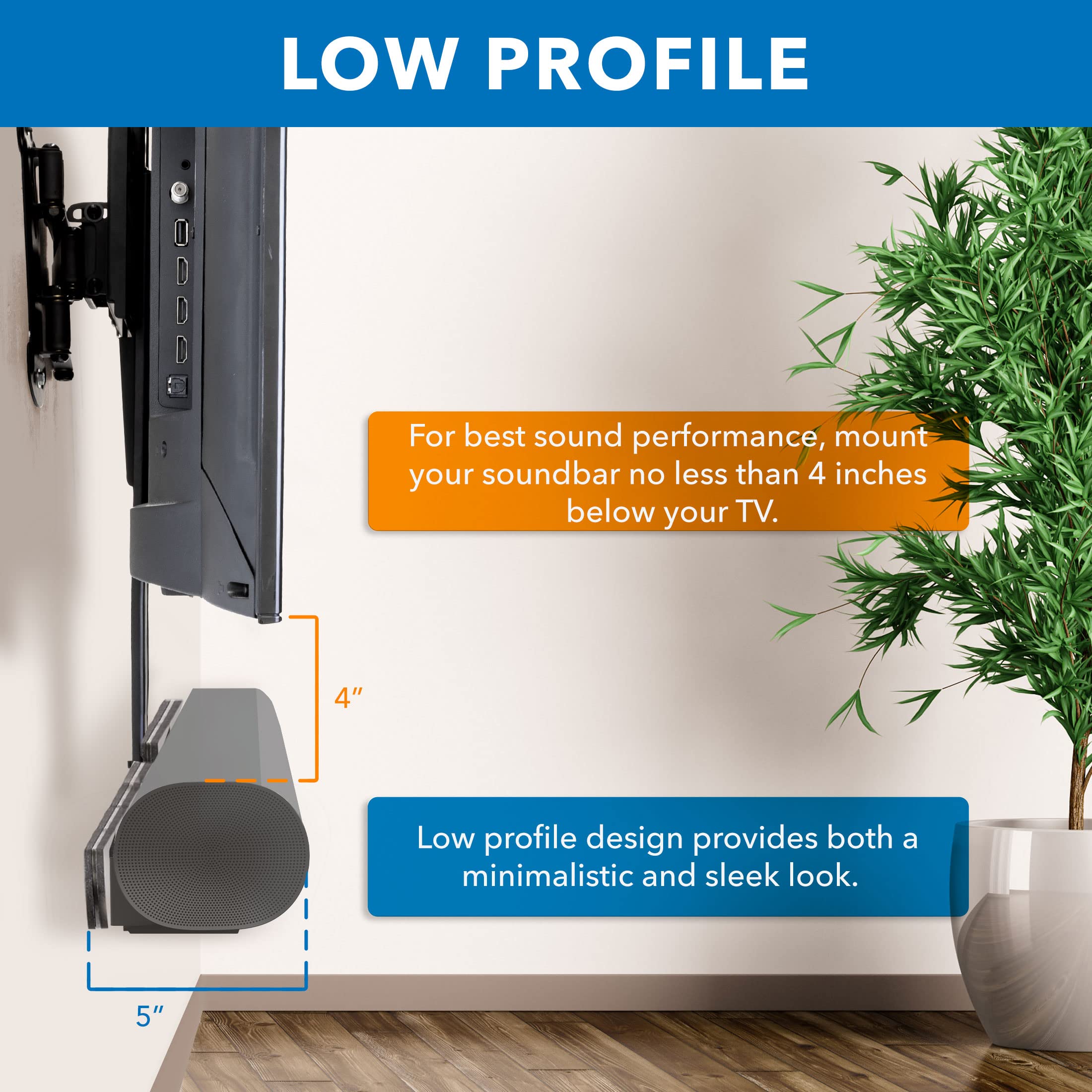Mount-It! TV Speaker Bracket Compatible with Sonos Arc Soundbars | Soundbar Mount for TV to Achieve Directional Sound All Around, Designed for Compatibility with Sonos Arc