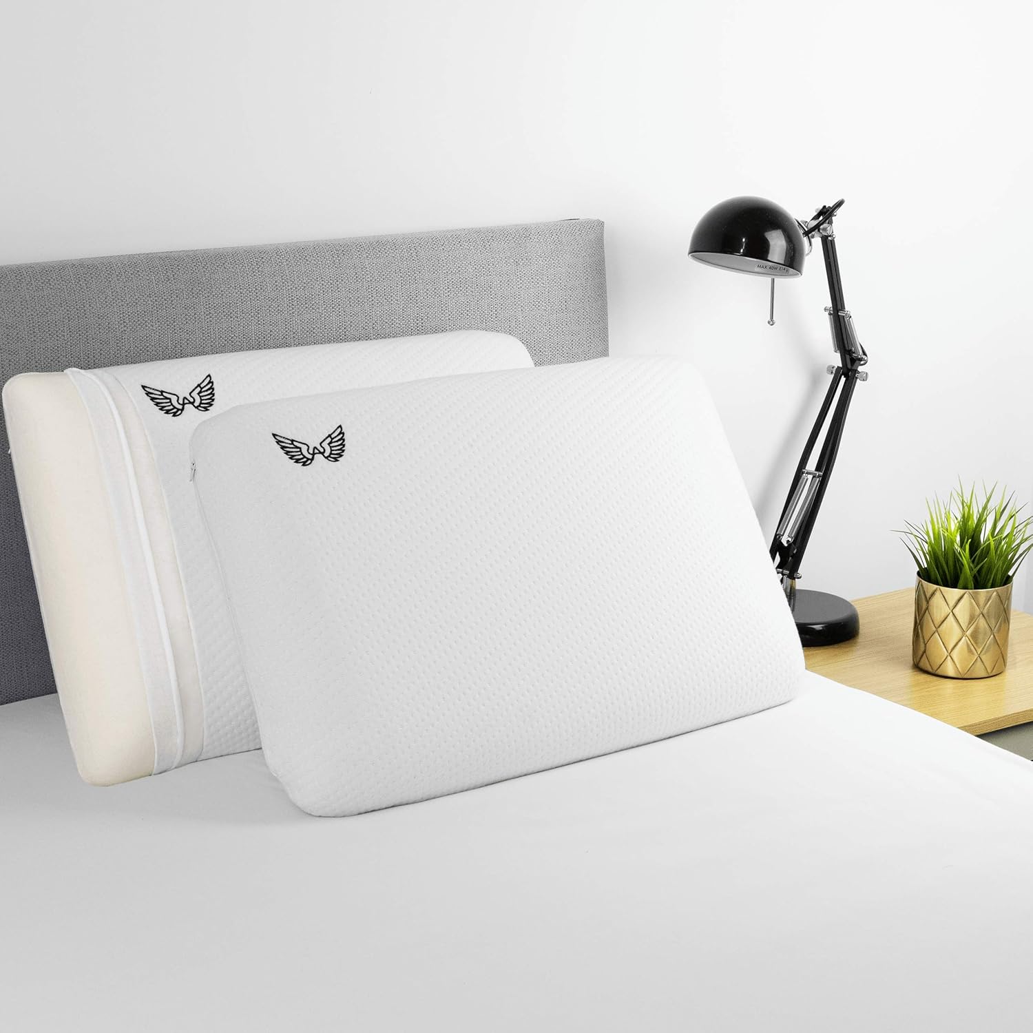 AviiatoR® Pure Memory Foam Pillow (2 Pack) Slow Rebound Orthopaedic