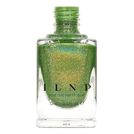 Ilnp 1up Lime Green Holographic Nail Polish Chip Resistant Manicure Long Wear Nail Lacquer Smooth Glossy Finish Non Toxic Vegan Cruelty