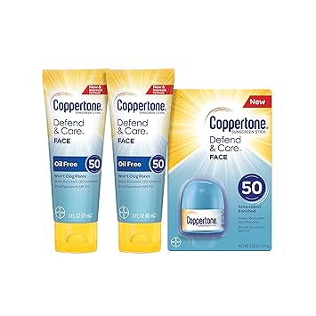 coppertone defend and care face spf 50