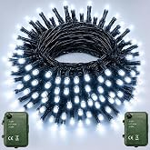 Pooqla Cool White Battery String Lights, 2x50 LED Christmas Fairy Lights | Indoor Outdoor String Lights Battery Operated, 2 Pack Total 33.3 FT 100 LED Twinkle Fairy Light for Party Classroom Decor