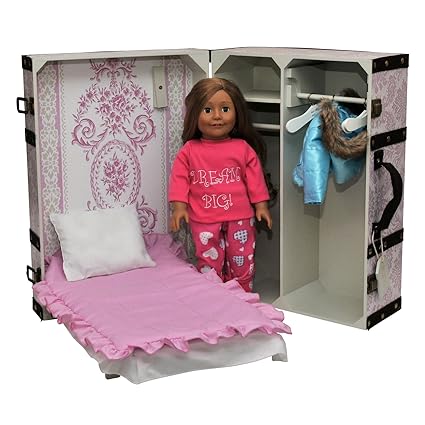 Buy 18 Doll Clothes Storage Trunk Suitcase Doll Bed