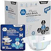 MED PRIDE Maximum Absorbency Adult Briefs for Incontinence with Refastenable Tabs - Ultra-Absorbent Adult Diapers for Men & Women- Bladder Control Unisex Disposable Underwear (Medium - Case of 96)