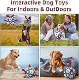 HETOO Dog Toys Extra Large Football with Straps 9 Inch Blue Red view 4