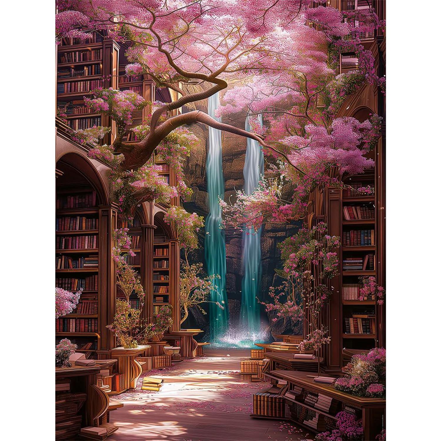 PHANTASYART Paint by Numbers for Adults Library-Painting by Numbers for Adults,Library Adult Paint by Numbers for Gifts and Home Wall Decor 12x16in — image 1