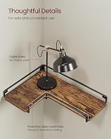 VASAGLE Floating Shelves Set of 3 L-Shaped Corner Wall Shelves Rustic Brown view 5