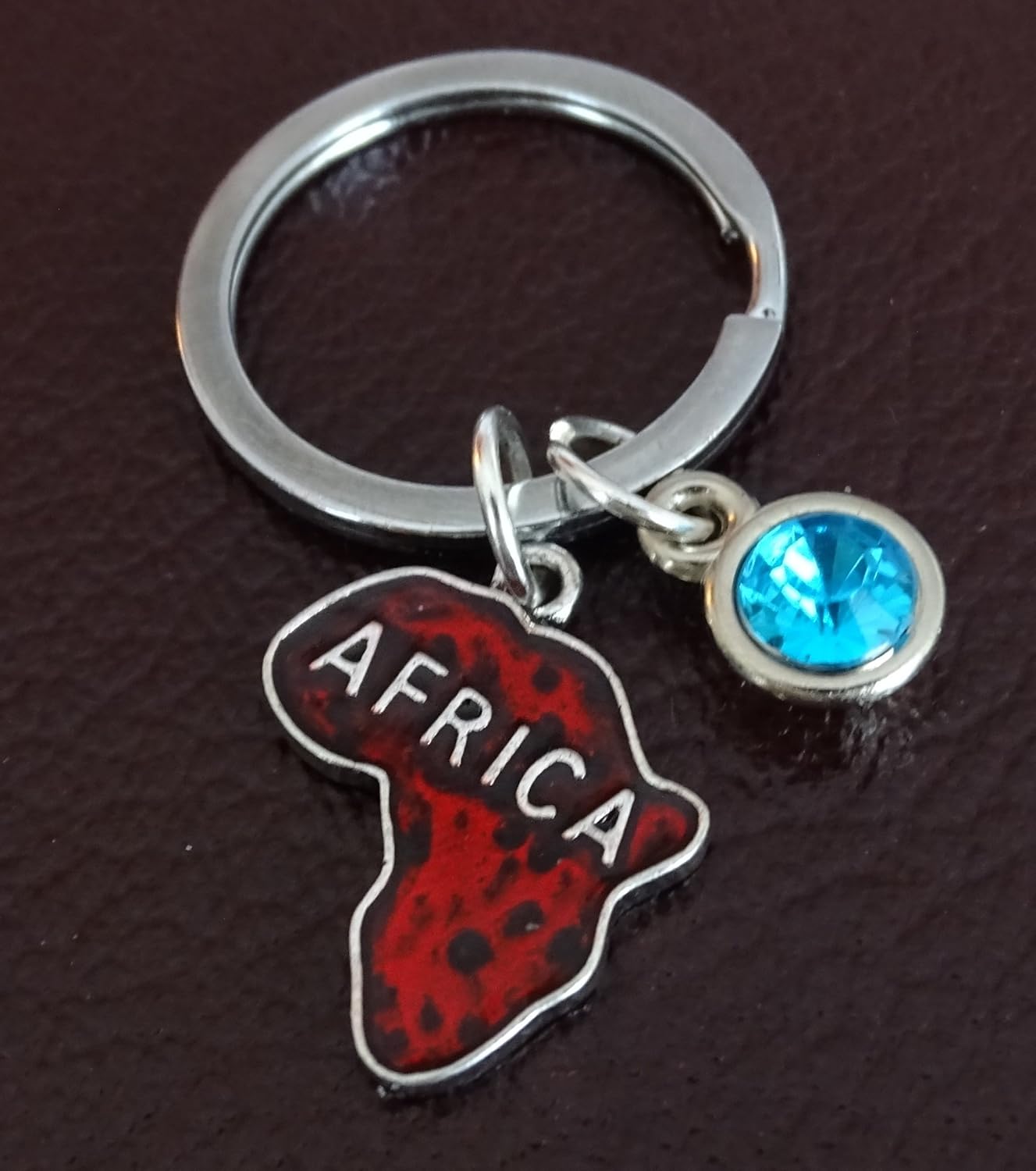 Africa Keychain, Africa Charm, Africa Pendant, Africa Key