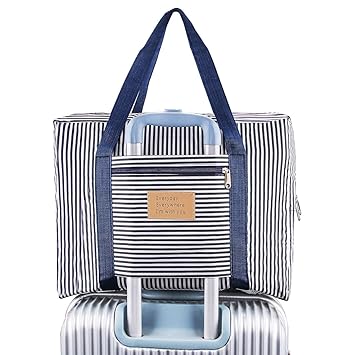 Diswa Foldable Portable Polyester Waterproof Shoulder Hand Duffel Bag (Colour May Vary)