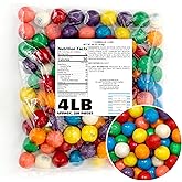 1 Inch Gumballs for Gumball Machine, Approx. 220 Pieces, 4lb Bulk Bag, Large Gumballs, Bubble Gum Balls Assorted Fruit Flavored Bubble Gum, Gumball Machine Refills