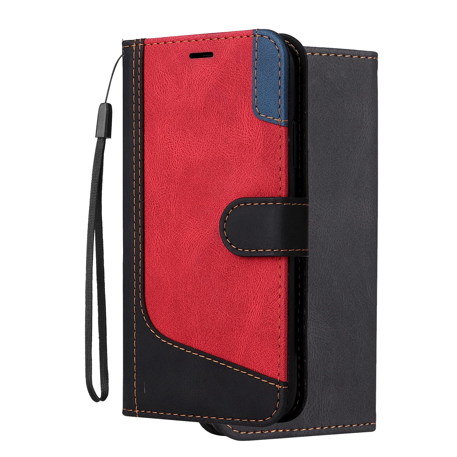 Klapber Case for Xiaomi Redmi 10C Phone Case, Xiaomi Redmi 10C Leather Wallet Case Flip Card Slot Holster, Kickstand TPU Soft Silicone Shell Cover for Xiaomi Redmi 10C, Black