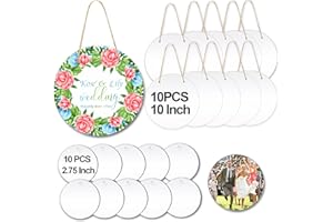 MORABTO 10PCS 10 Inch Sublimation Door Hanger Blanks,10 PCS 2.75 Inch Metal Sublimation Ornament Blanks for Crafts,DIY Decor,Wedding Directions, Place Cards, Garden Hanging Signs, Cafe Shop,Restaurant