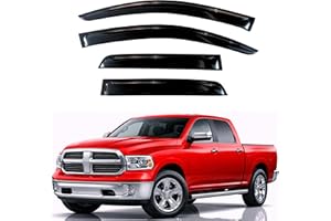 KPY Rain Guards Fit for 2009-2018 RAM 1500 Crew Cab, Out-Channel Window Visors Vent Deflectors 4PC, Truck Accessories for 201