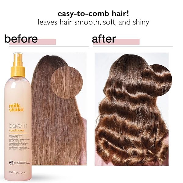 MILK SHAKE LEAVE-IN CONDITIONER SPRAY DETANGLER FOR NATURAL HAIR – PROTECTS COLOR TREATED HAIR AND HYDRATES DRY HAIR FOR SOFT AND SHINY STRAIGHT OR CURLY HAIR, 11.8 FL OZ