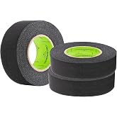 Renfrew Pro Hockey Tape, Black, Pro-Blade Cloth Tape, Stick Knob &amp; Blade, Easy Tear, 3 Rolls