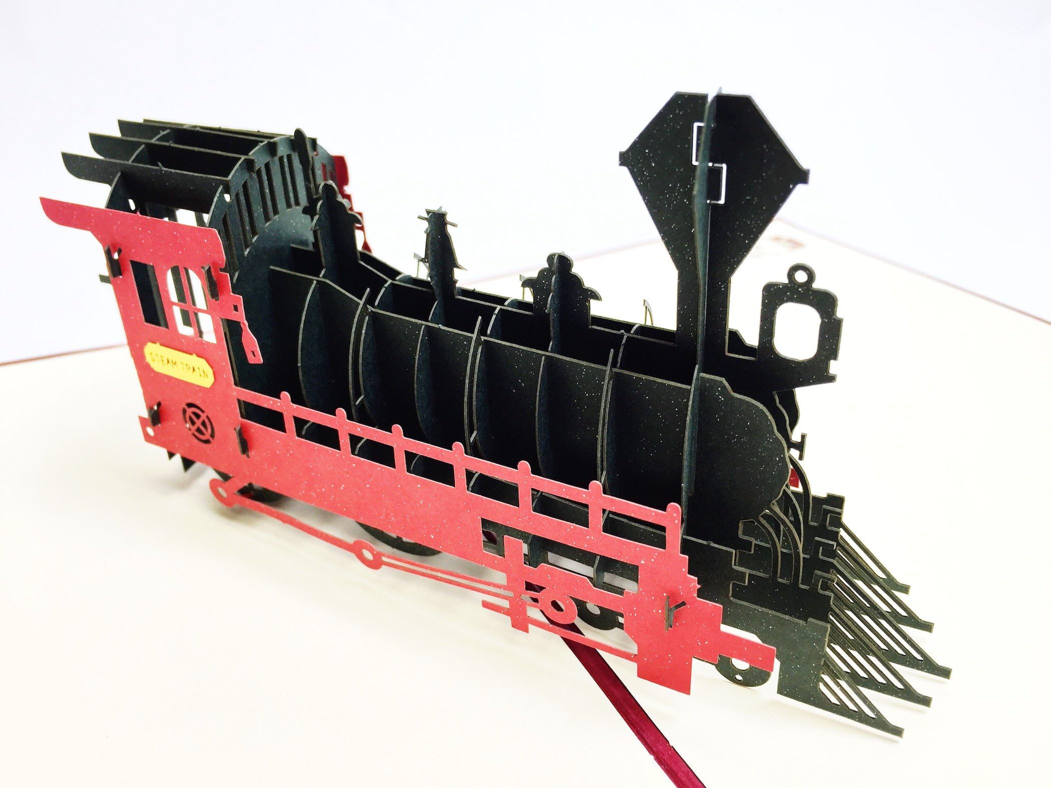 Creve 3D Popup Greeting Card Birthday Card Celebration Card Steam locomotive