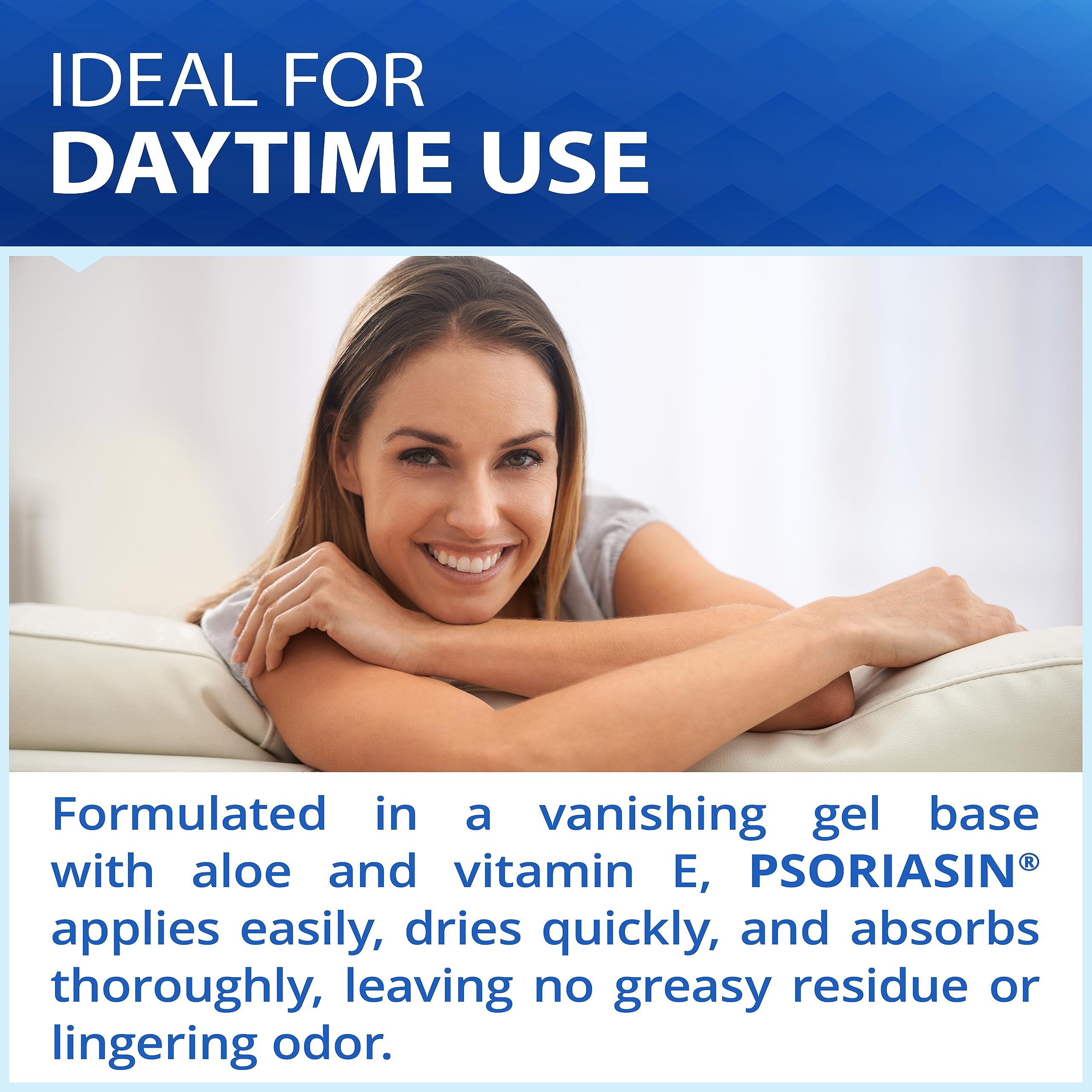 Psoriasin Daytime Relief Vanishing Gel - Stops Psoriasis Itching, Flaking, Redness - Twin Pack - Two 0.75oz Tubes (1.5oz Total)