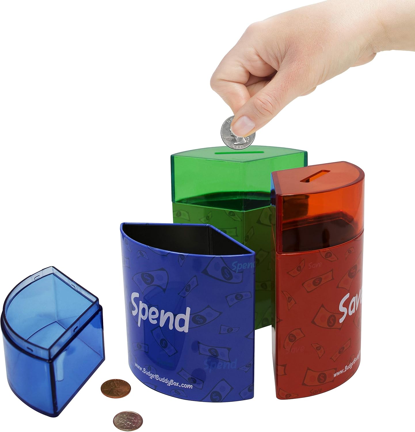 save spend share money box
