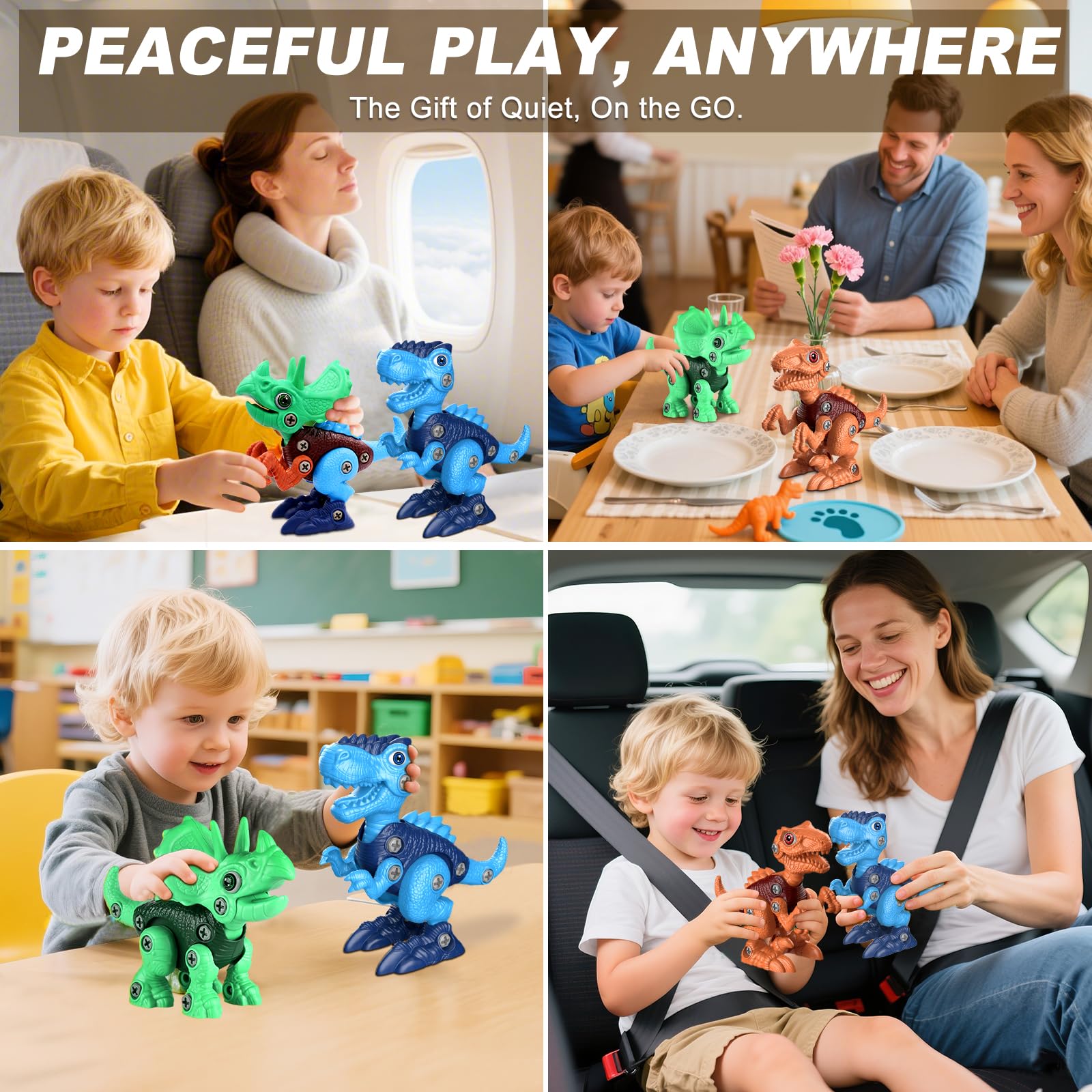 Laradola Dinosaur Toys for 3 4 5 6 7 8 Year Old Boys, Take Apart Dinosaur Toys for Kids 3-5 5-7 STEM Construction Building Kids Toy with Electric Drill, Party Christmas Birthday Gifts Boys Girls