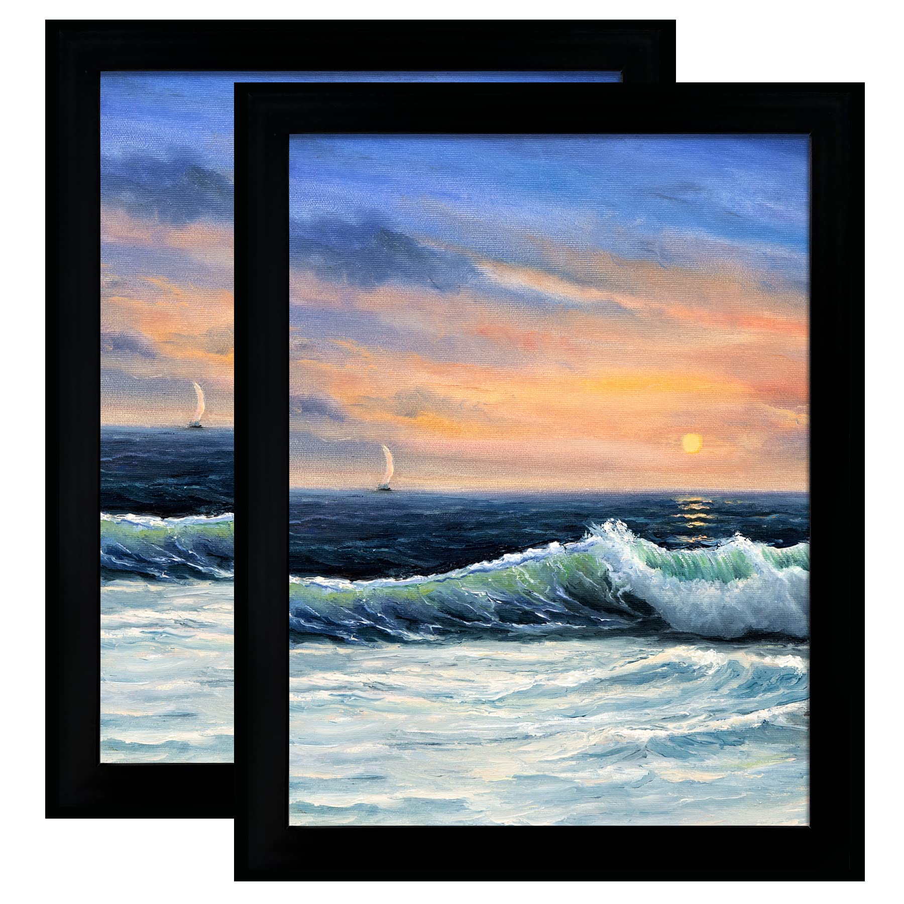 Photo 1 of ** MINOR DAMAGE ON BACK. NOT VIVIABLE FROM THE FRONT ** LUCKYLIFE 24x36 Poster Frame in Black Solid Wood with Plexiglass 2 Pack