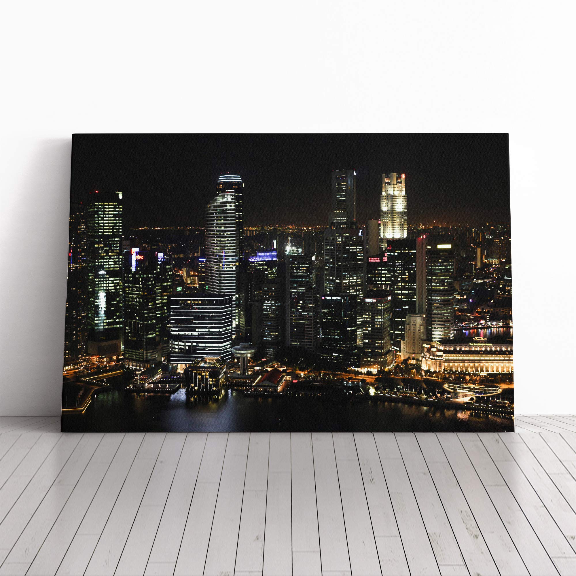 Singapore Skyline (3) Canvas Print | Gallery Wrapped 30mm Frame Wall Art | 20x14 inches | Ready to Hang | Modern Cityscape Picture | Living Room Bedroom Lounge Office