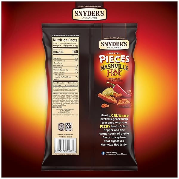 SNYDER’S OF HANOVER PRETZEL PIECES, NASHVILLE HOT, 11.25 OZ