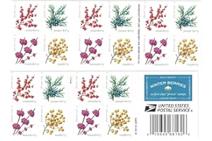 UNITED STATES POSTAL SERVICE Winter Berries Book of 20 First Class US Postage Stamps Wedding Celebrate Engagement (20 Stamps)