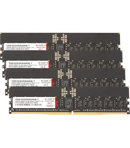 V-Color DDR5 512GB (128GBx4) 5600MHz CL38 4Rx4 OC R-DIMM