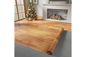 Oxdigi Vinyl Flooring Roll 32 sq.ft | 3'4"W x 9'10"L, PVC Leather-Like Linoleum Floor Covering, Waterproof Durable Heavy Vinyl, Easy to Install with Tape, Removable- No Adhesive Backing, Natural Oak