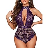 Avidlove Lingerie for Women Sexy Lace Bodysuit Deep V Teddy One Piece Babydoll Nightgown XS-XXL