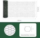 Cymax 3m x 0.4m Galvanized Chicken Wire Mesh Roll 24.5mm Hex Hole view 2