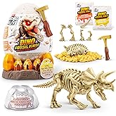 Robo Alive Fossil Find Amber Adventure (Triceratops) by ZURU, Surprise Unboxing and Dinosaur Toy for Boys