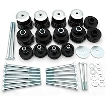 Upgraded Red Polyurethane Body Mount Bushing Kit - 58 PCS, Compatible With 1980-1998 Ford F150 F250 F350 2WD/4WD, Includes Steel Sleeves & Hardware