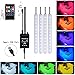 AveyLum USB 5V Car LED Strip Lights 4pcs 48 LEDs Auto Interior Music Sync Underdash lights