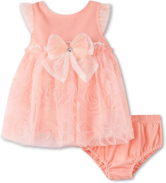 Babygirls Newborn 2 Piece comfort Knit Dress And