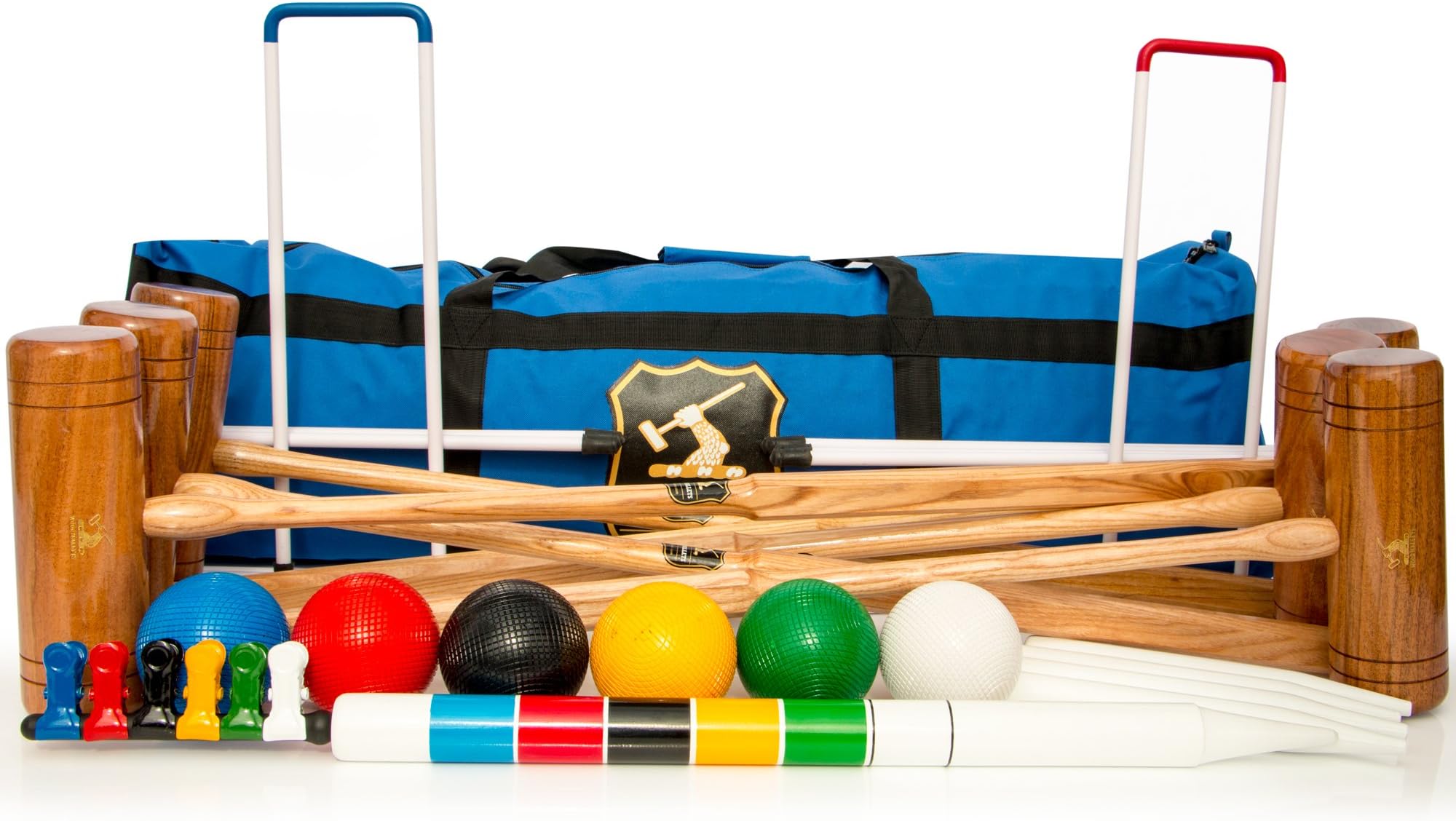Wood Mallets Premium Garden Croquet Set, 6-Player in a Bag