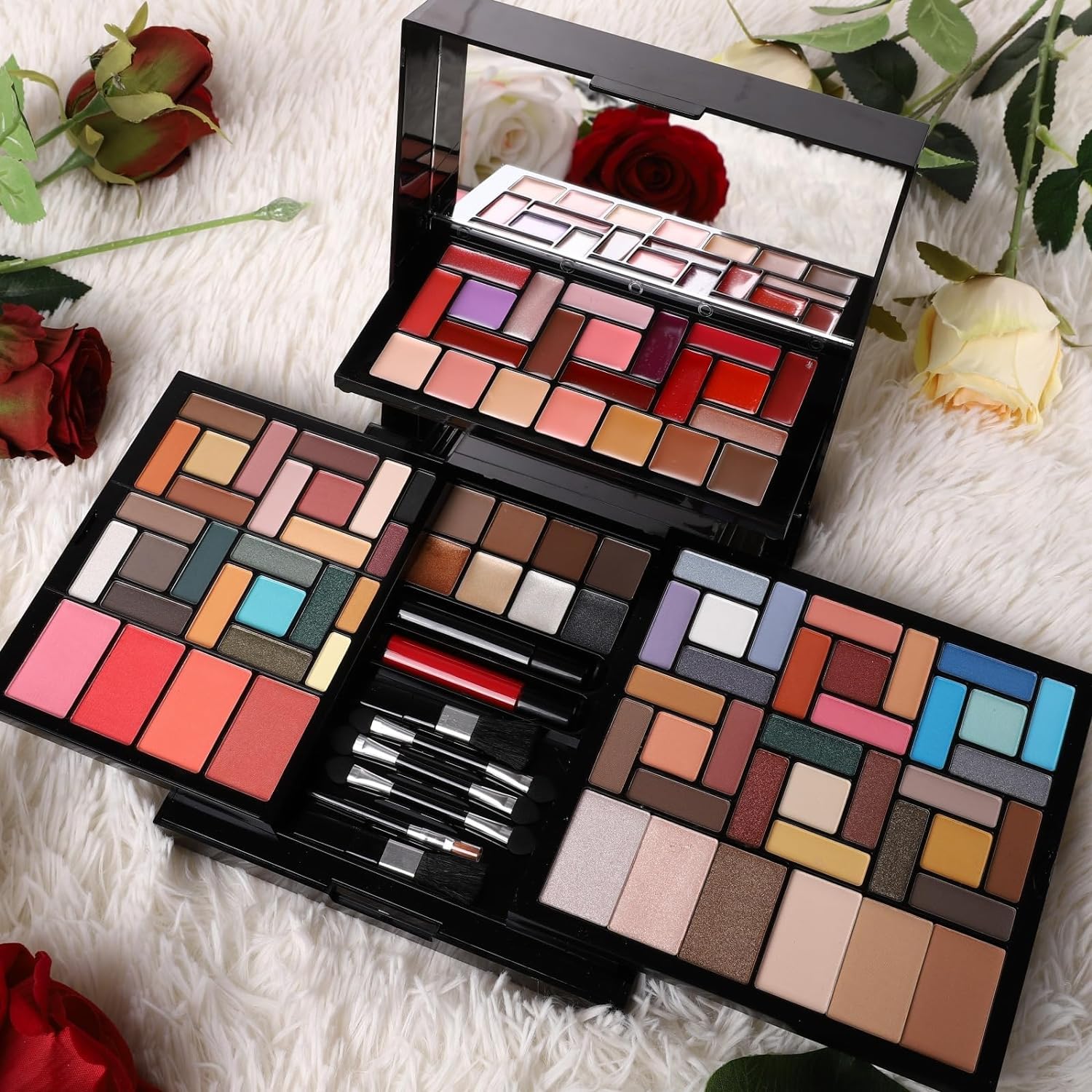 CHARMCODE All in One Professional Makeup Gift Kit for Women Full Kit - Included 54 Eyeshadows Face Blusher Highlighter Eyebrow Makeup Brushes Contour Lip Gloss Mascara, Suitable for Christmas