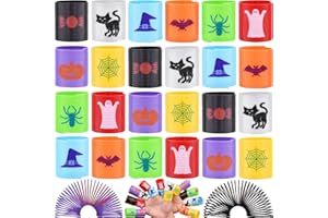 Menzcci 24 Pcs Halloween Mini Coil Springs Toys Magic Spring Toys for Kids Boys Girls Toddlers Halloween Goodie Bag Stuffers Halloween Party Favors Gifts