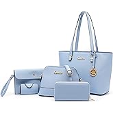 Soperwillton Handbags and Purses for Women Shoulder Tote Bags Top Handle Satchel Purse Set 5pcs