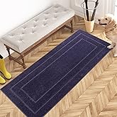 PURRUGS Dirt Trapping Door Mat 24" x 59", Non-Slip/Skid Machine Washable Entryway Rug, Dog Doormat, Super Absorbent Welcome Mat for Muddy Wet Shoes and Paws, Midnight Blue