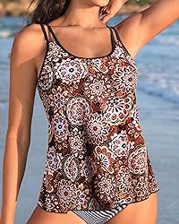 Womens Flowy Tankini Tops Only - Modest Bathing