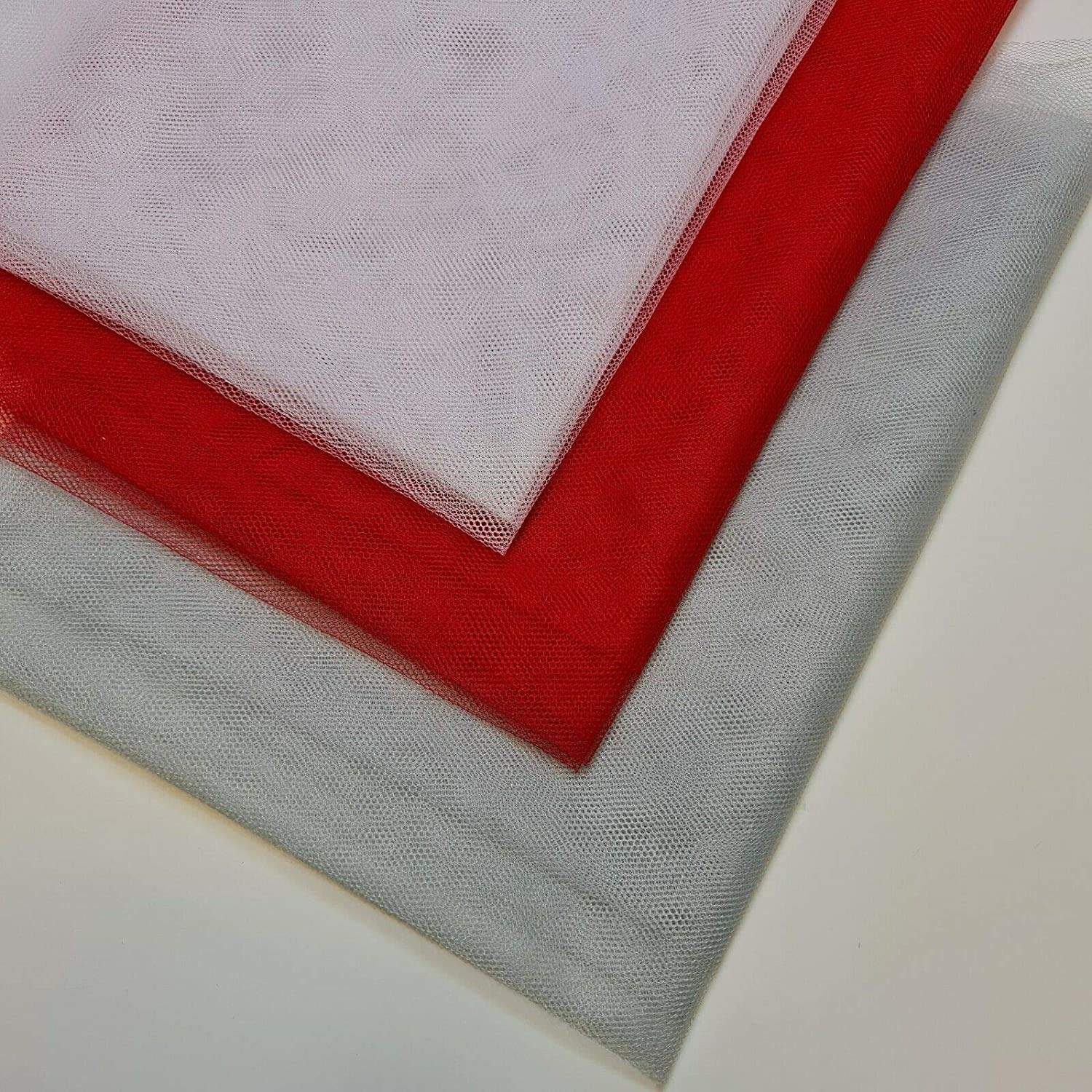 2 Meter Dress NET Fabric Tulle MESH Dancewear Stiff Bridal Dress Gown Tutu PER METRE 60" (Grey)