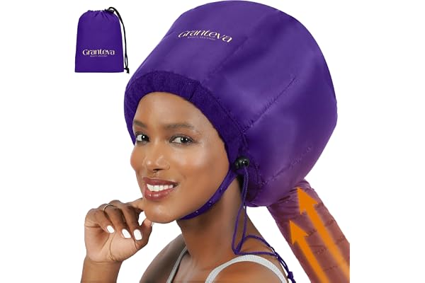 Hooded Hair Dryer w/A Headband Integrated That Reduces Heat Around Ears & Neck - Hair Dryer Hooded Diffuser Cap for Curly, Sp