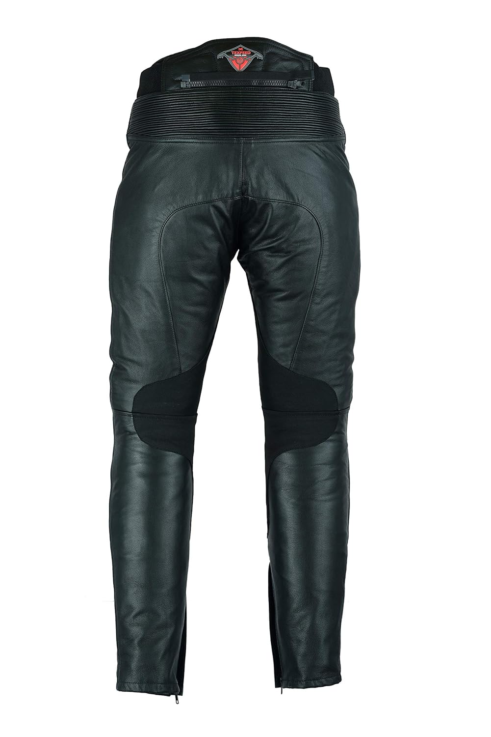 Trousers All Black Waterproof Armoured Leather Motorbike Motorcycle