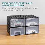 Navaris 4 Large Interlocking Plastic Storage Drawers Small Parts Organiser view 3