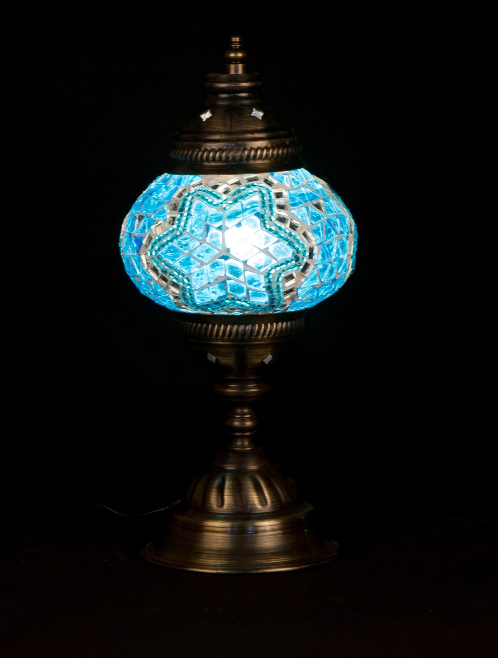 Unique Home Turkish Lamp Normal Style Handmade Mosaic Desk Lamp Size 2 (32cm by 15cm) (Turquoise Star)